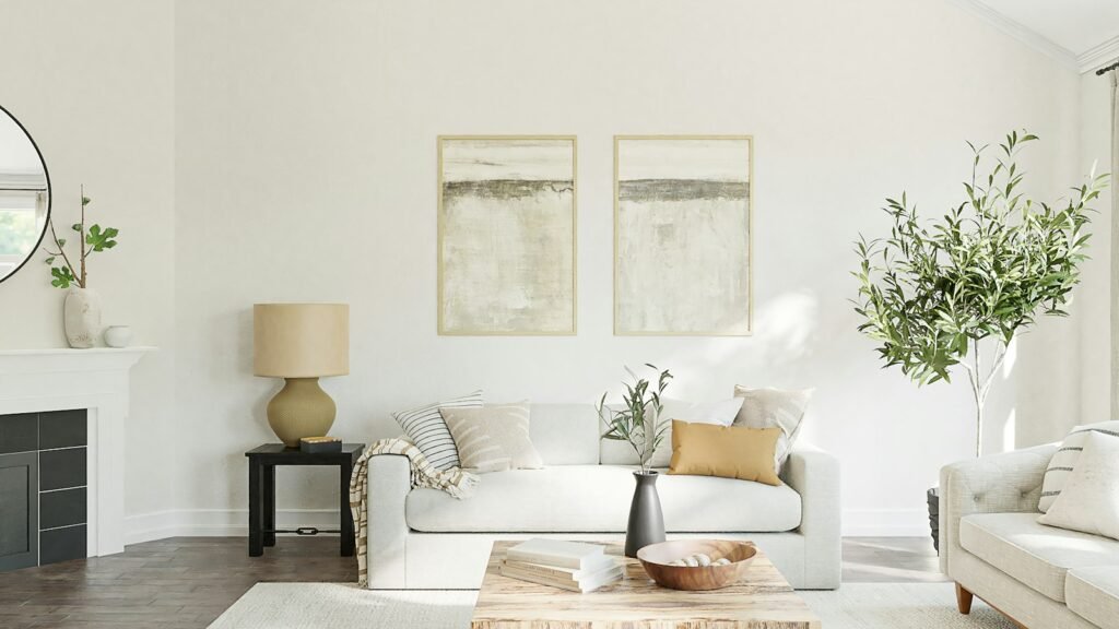 Living ordenado y decorado con home staging para vender una casa más rápido